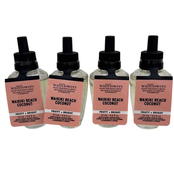 Bath and Body Works WAIKIKI BEACH COCONUT 4 Wallflower Refills - Picture 1 of 5